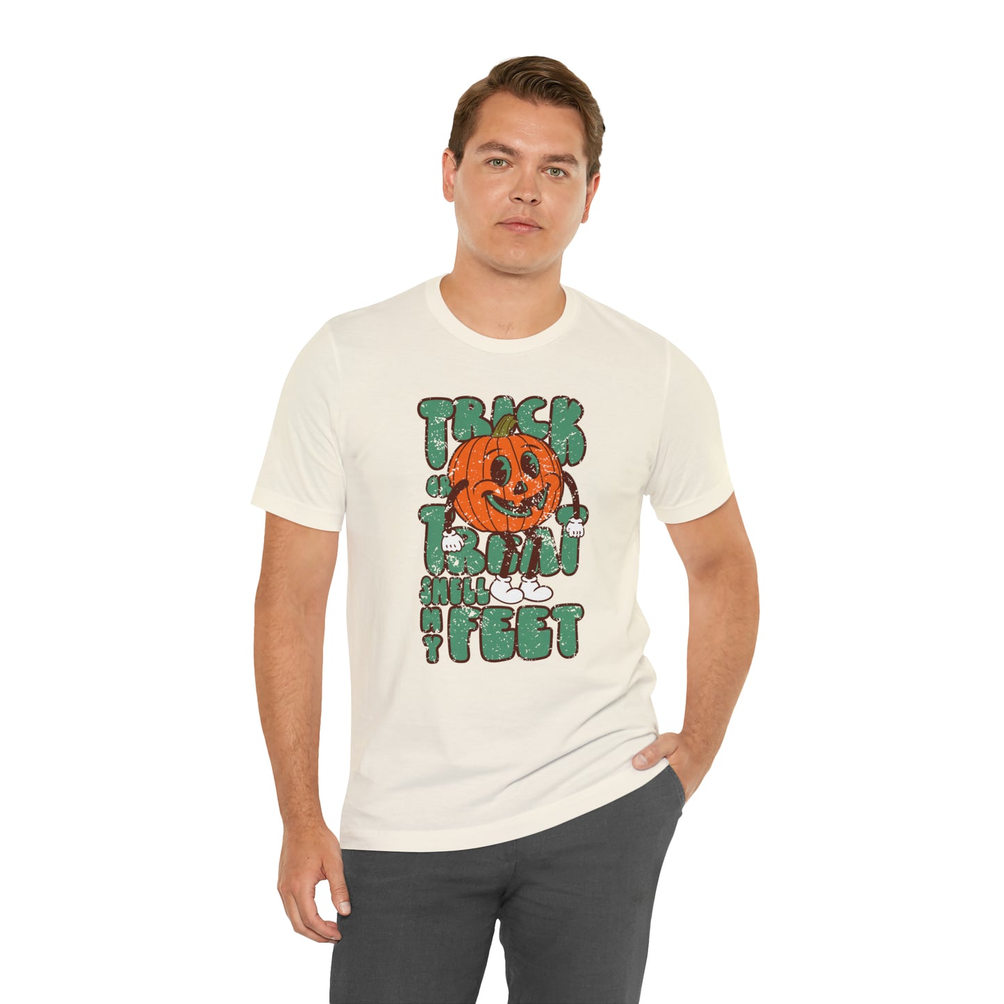 Distressed Trick or Treat Smell My Feet T-Shirt