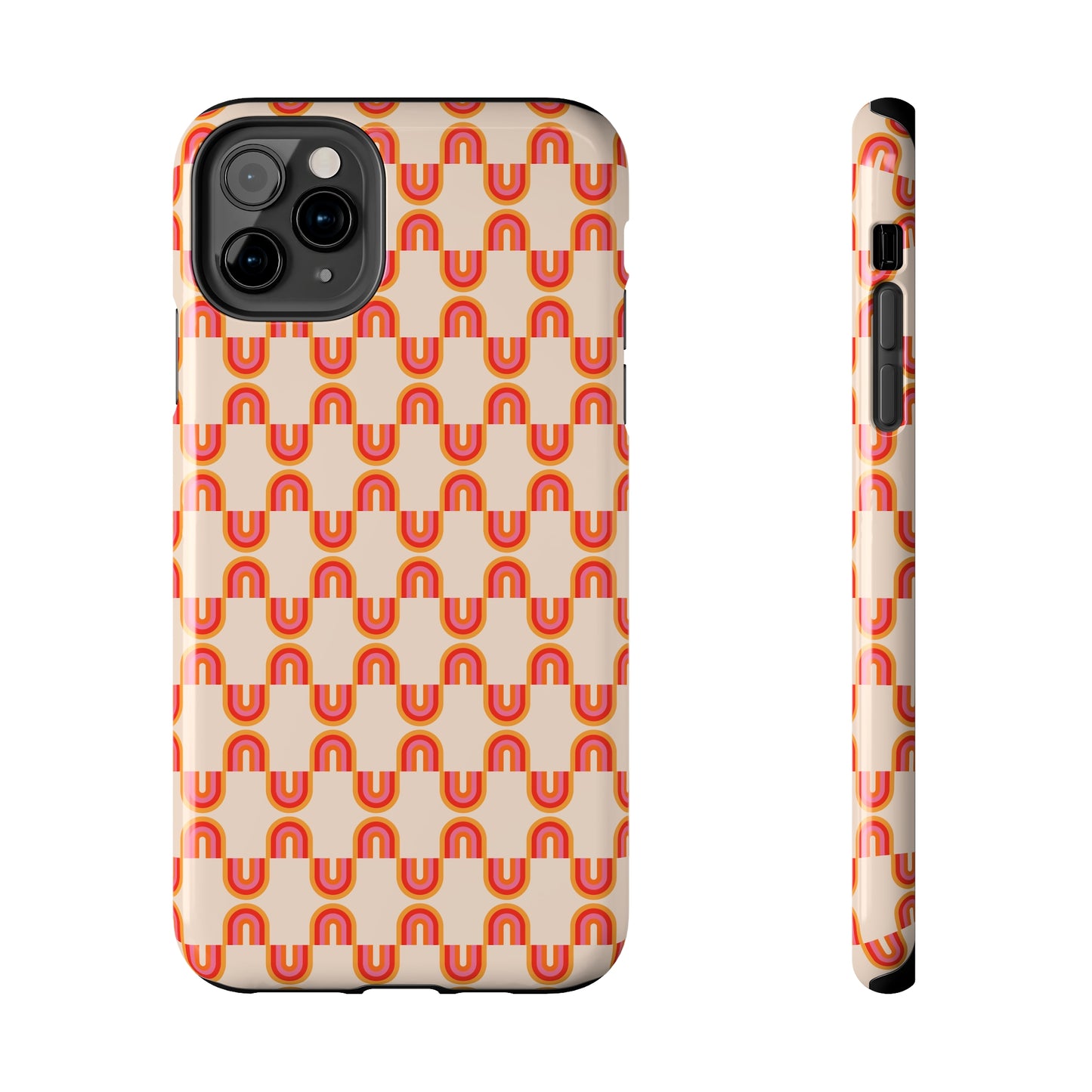 Retro Red Rainbow Pattern Tough Phone Cases