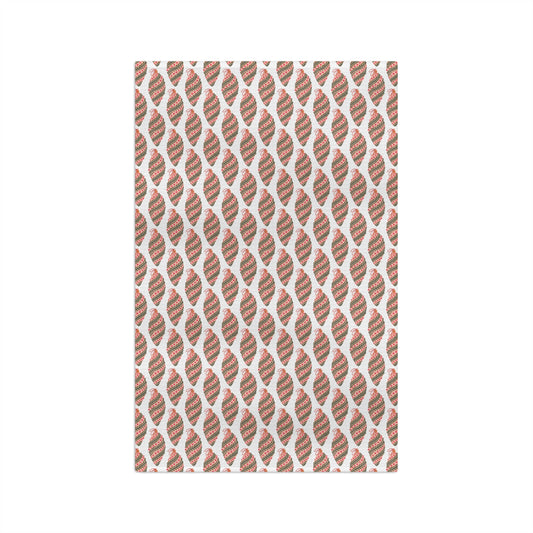 Pink Boho Ornament Print Christmas/ Holiday Soft Tea Towel