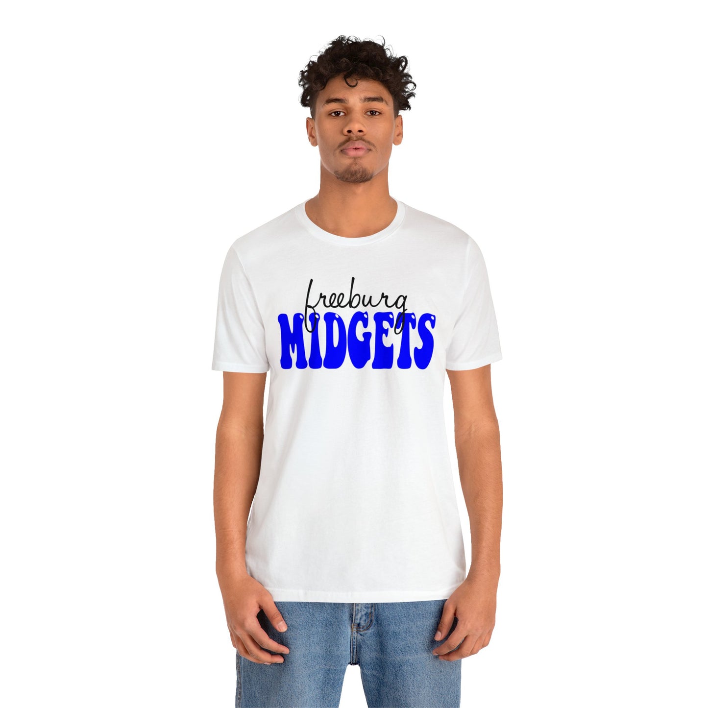 Freeburg Midgets Cursive Bubble Logo Bella Jersey Short Sleeve Tee (Unisex)