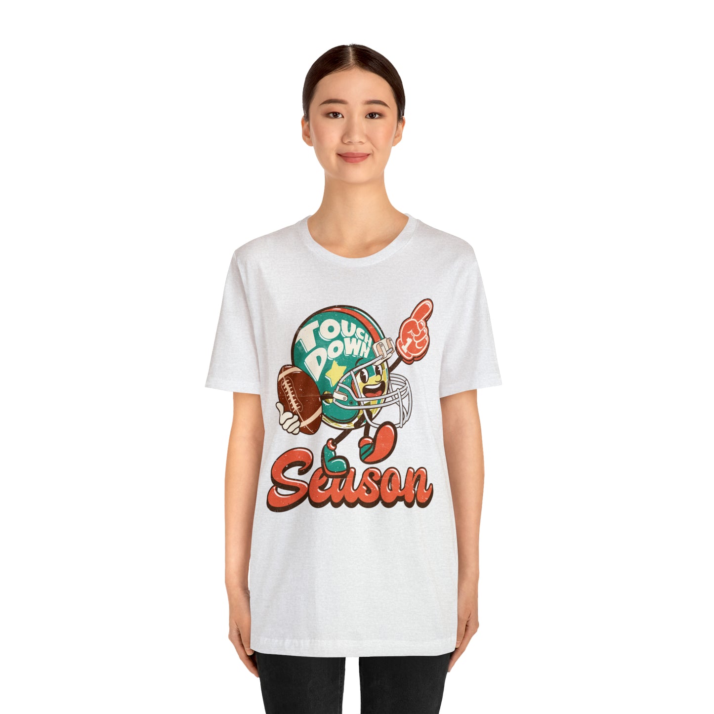 Football Season Football Helmet Character Holding Football T-Shirt