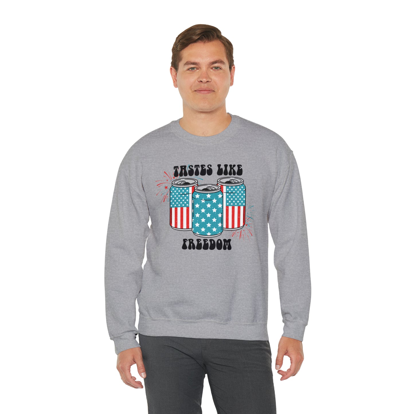 USA America Tastes Like Freedom Party Can Heavy Blend™ Crewneck Sweatshirt