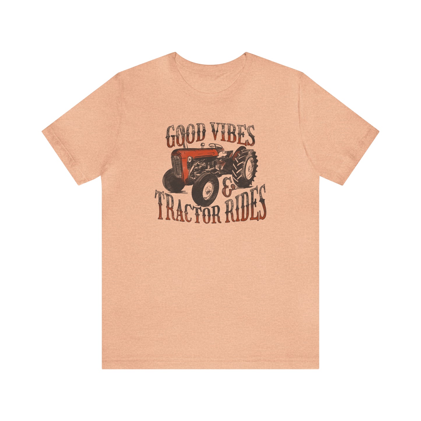 Vintage Good Vibes and Tractors Unisex Jersey Short Sleeve Tee