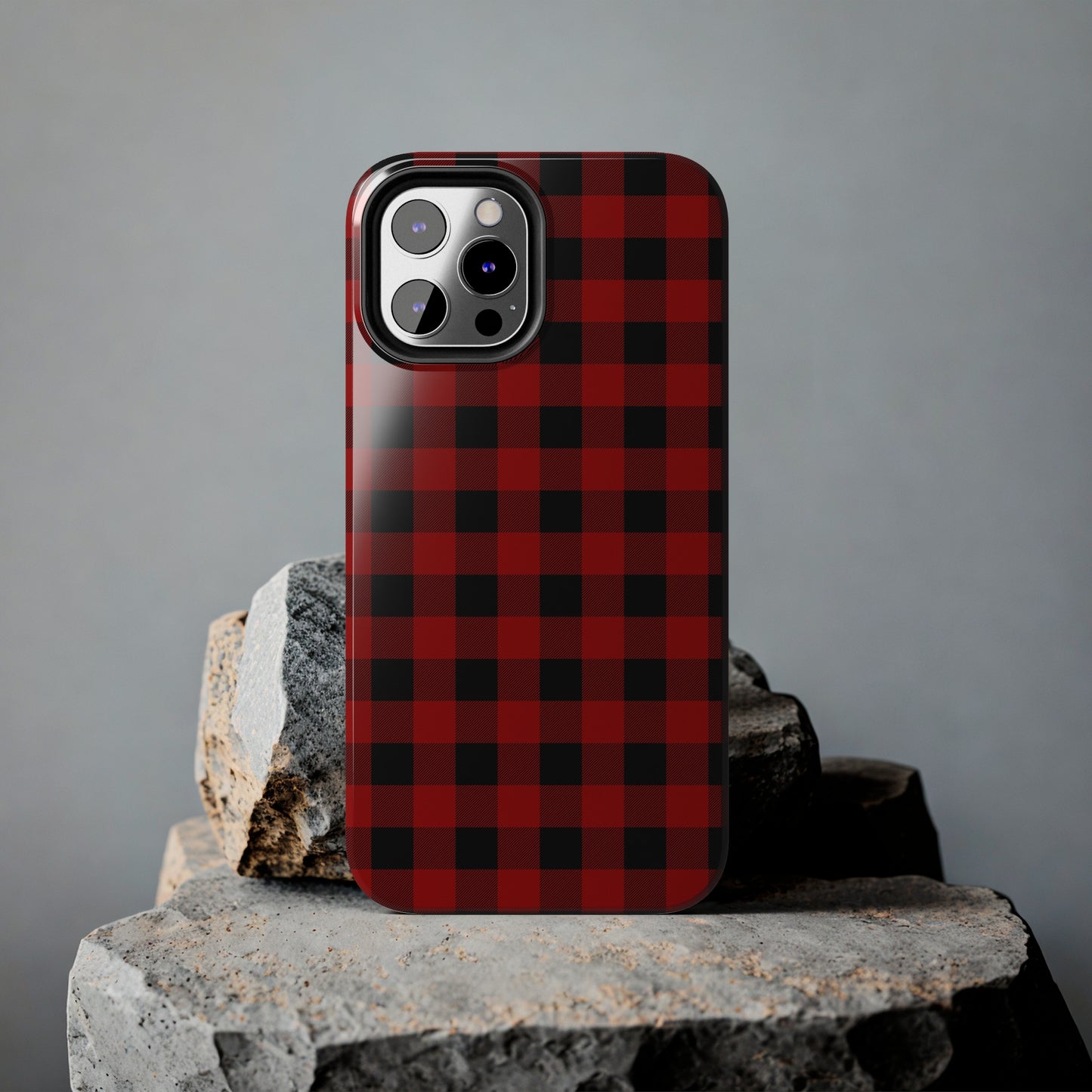 Red and Black Plaid Tough Phone Cases