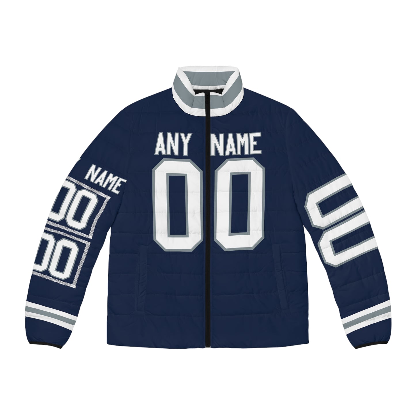 Custom Dallas Any Name & Number Game Day Men's Puffer Coat/ Jacket