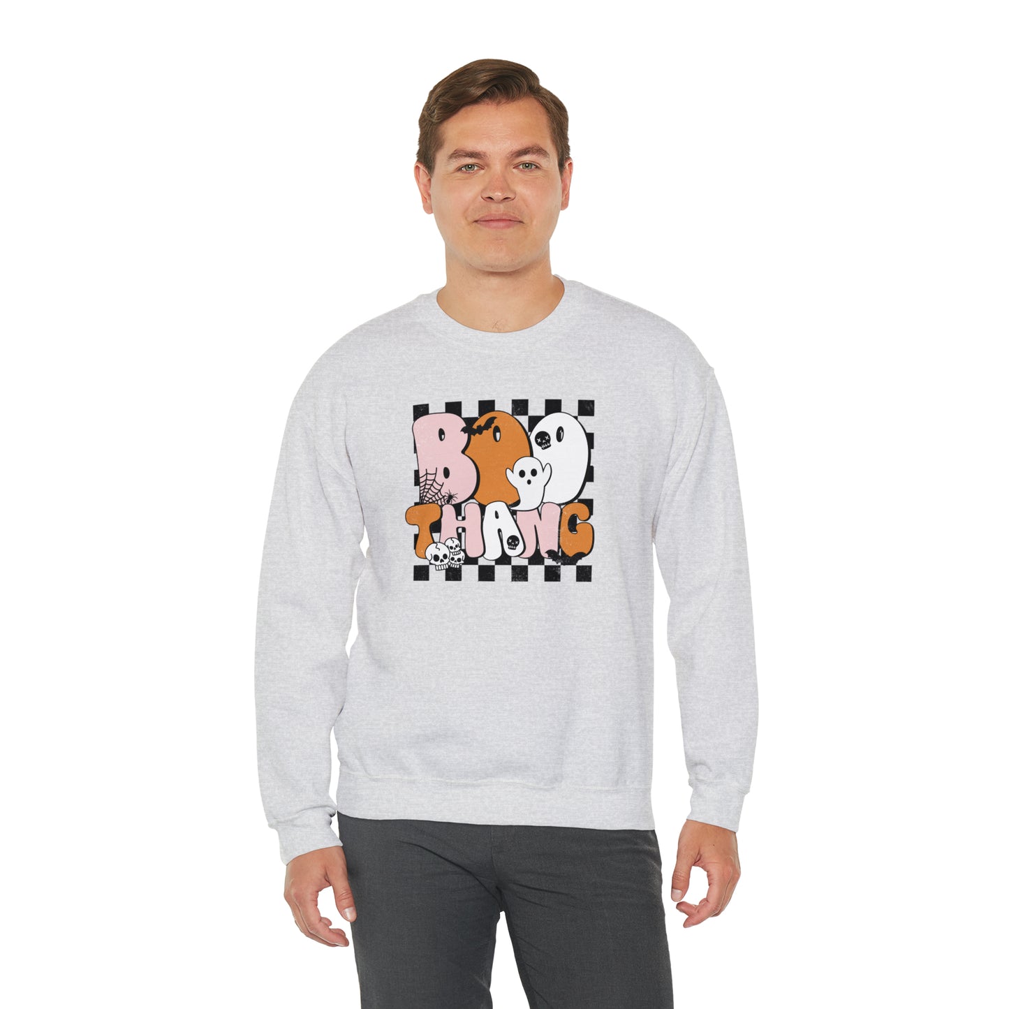 Boo Thang Fall Halloween Retro Warm Colored  Unisex Heavy Blend™ Crewneck Sweatshirt