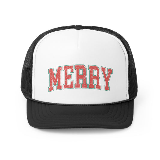 Merry Christmas Holiday Tall Trucker Caps