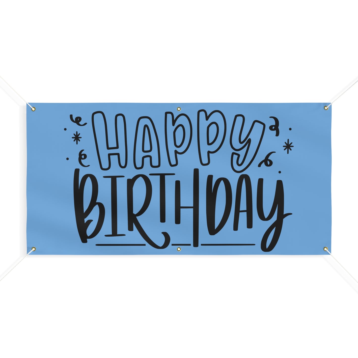 Happy Birthday Matte Banner - Light Blue