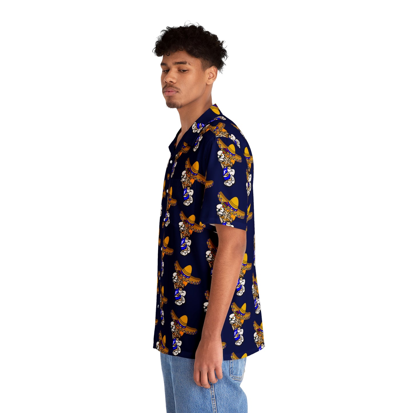 Freeburg Sombrero Midget Men's Hawaiian Shirt - Navy