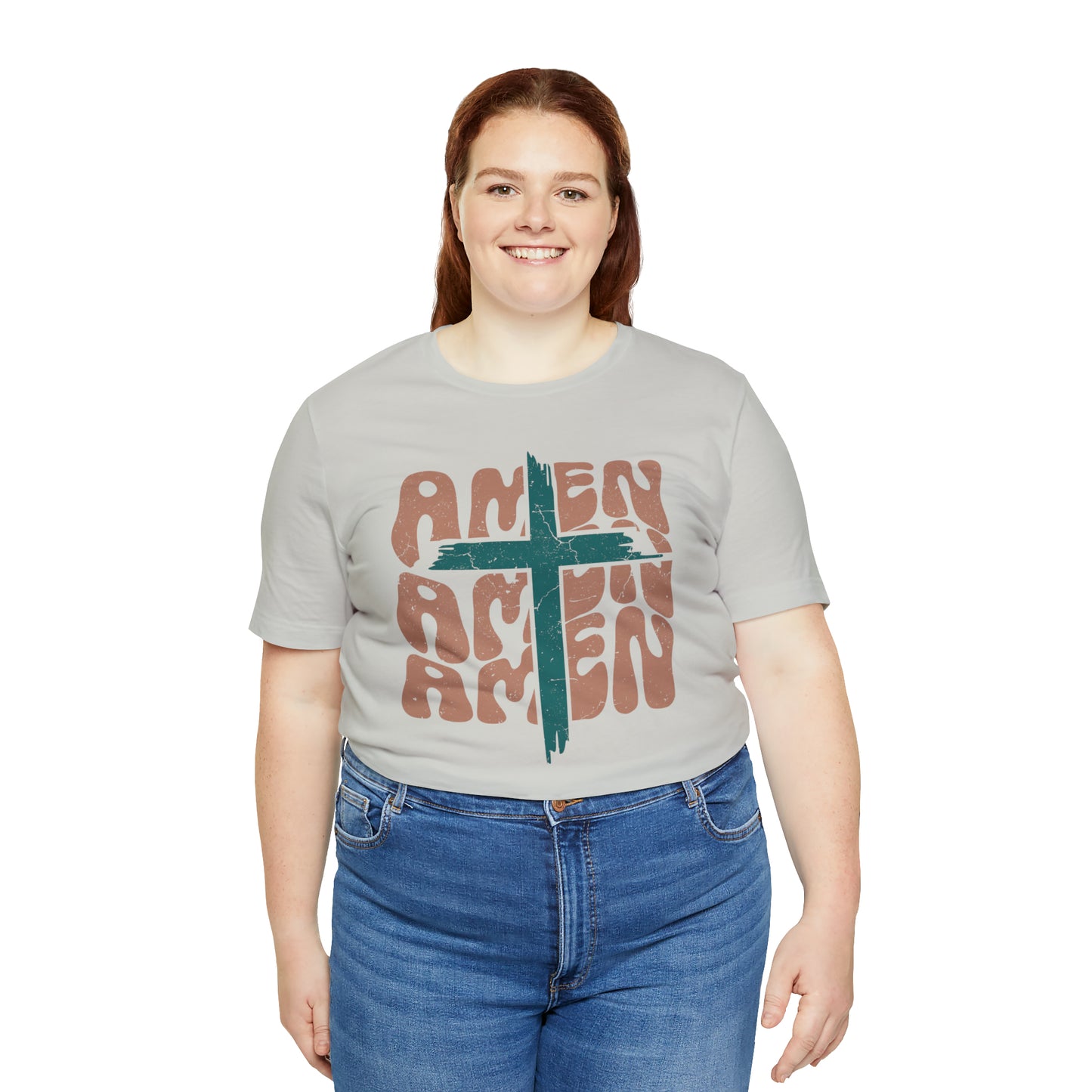 Amen Amen Amen with Cross Boho Color T-Shirt