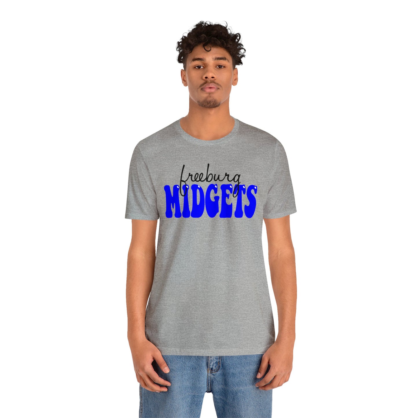 Freeburg Midgets Cursive Bubble Logo Bella Jersey Short Sleeve Tee (Unisex)