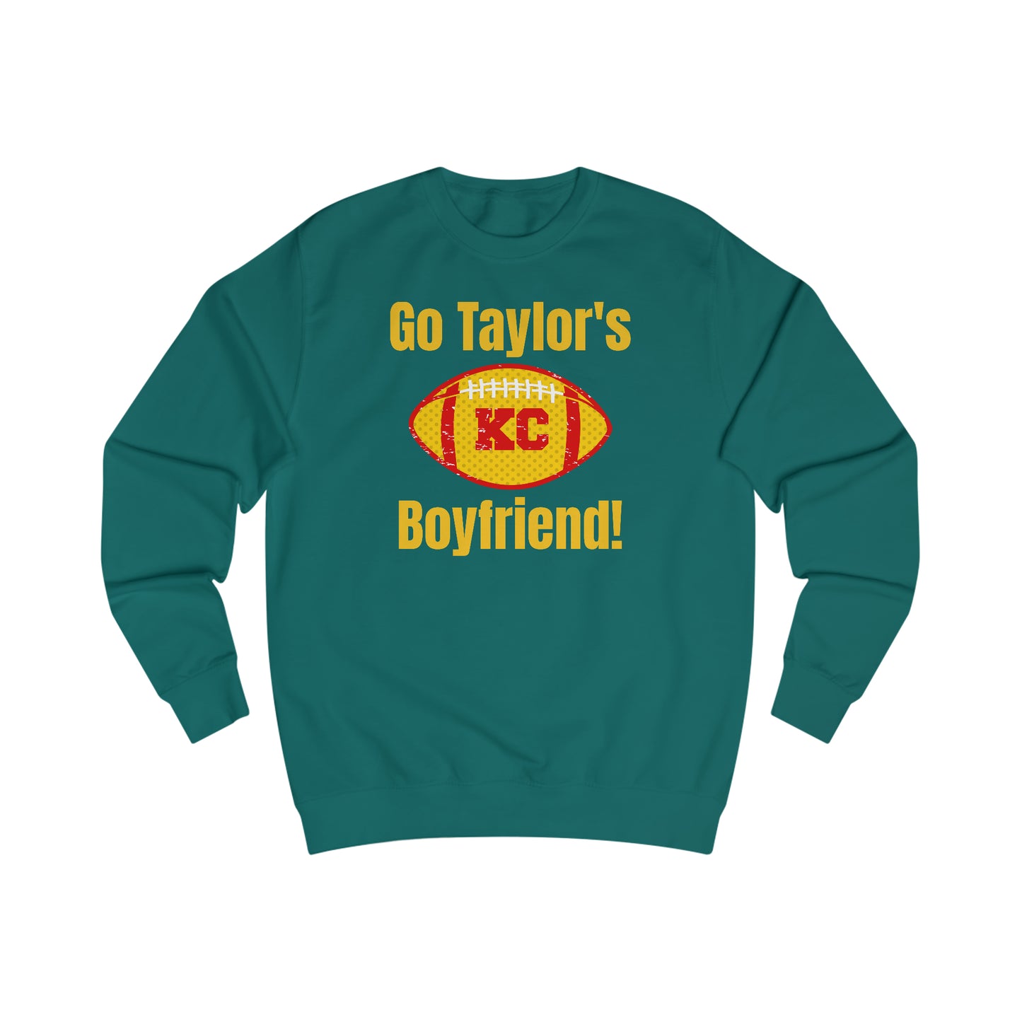 Go Taylor's Boyfriend Swift Kelce Football Shirt  with Swift 87 on back Unisex Heavy Blend™ Crewneck Sweatshirt - FRONT and BACK Design