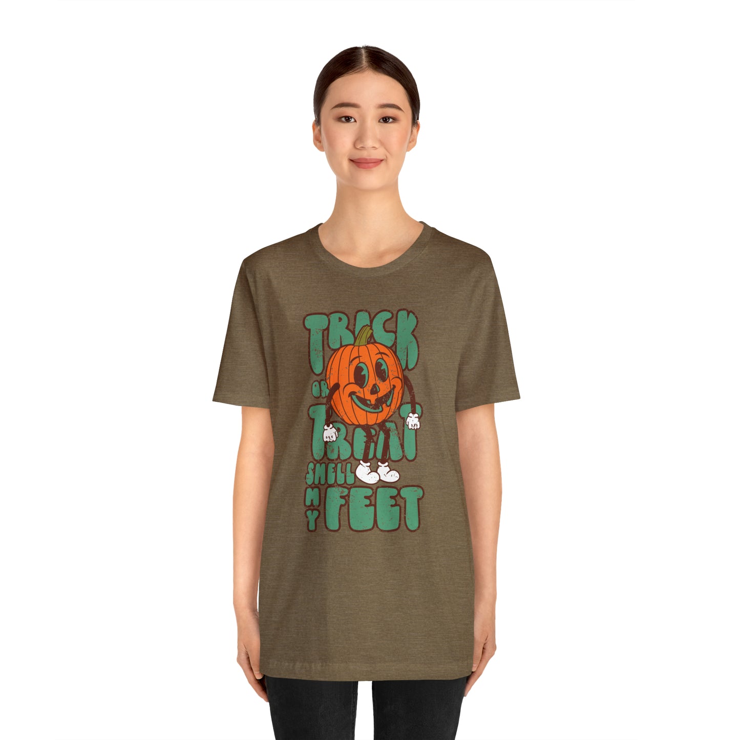 Distressed Trick or Treat Smell My Feet T-Shirt