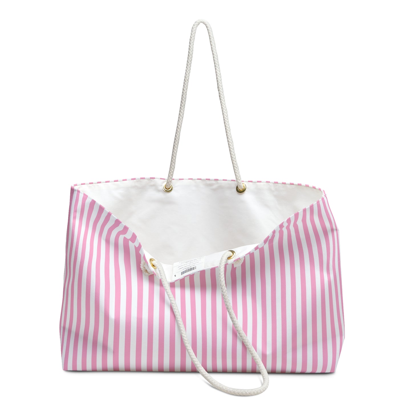 Pink Striped Weekender Bag