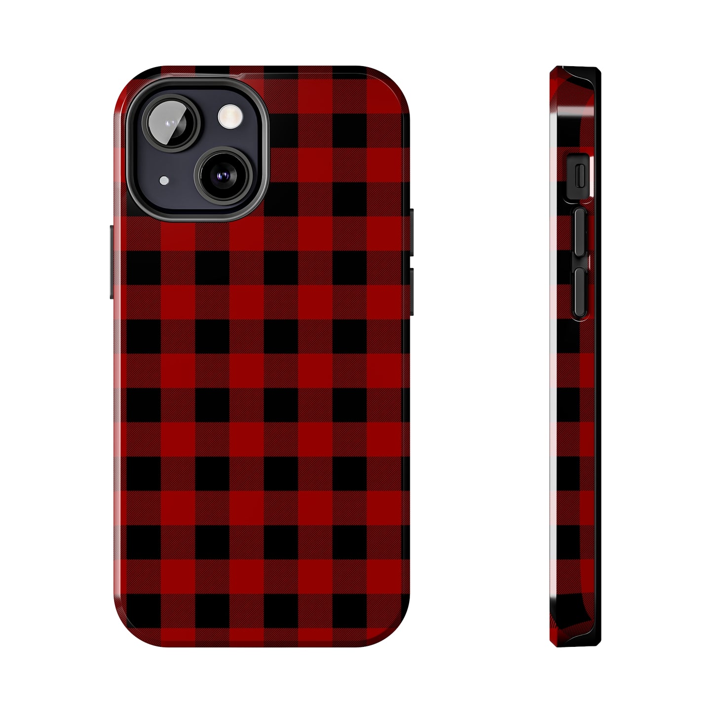 Red and Black Plaid Tough Phone Cases