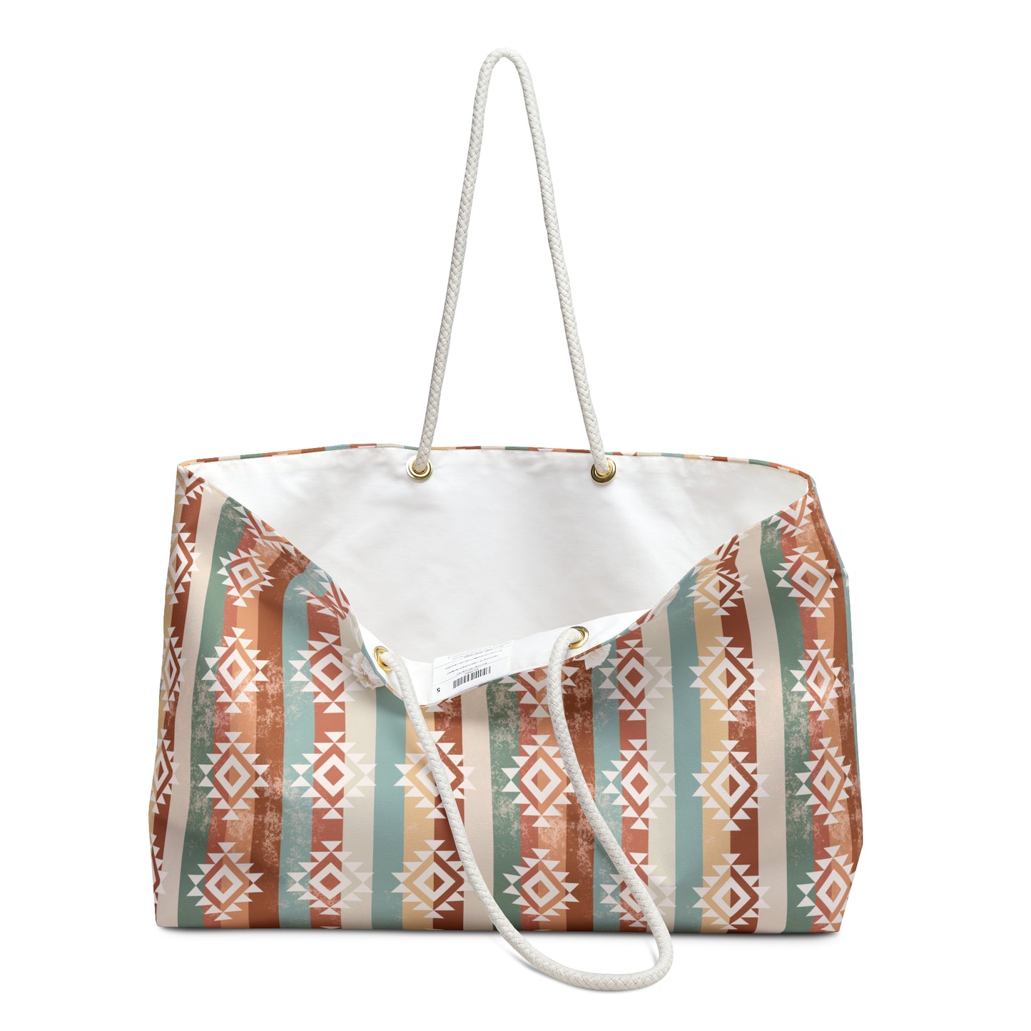 Brown and Cream Aztec Weekender Bag