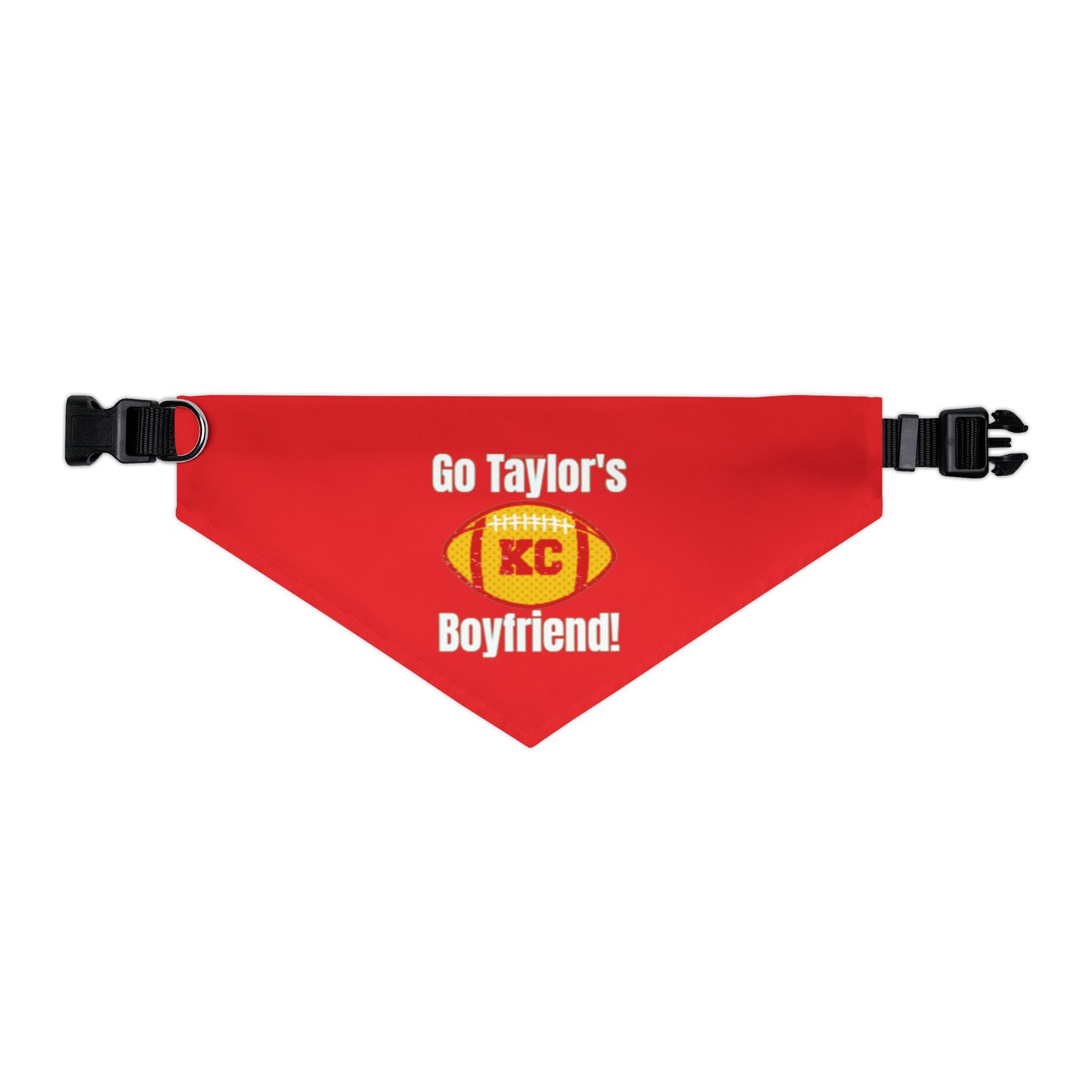 Go Taylor's Boyfriend Chiefs Pet Bandana Clip in Back Collar