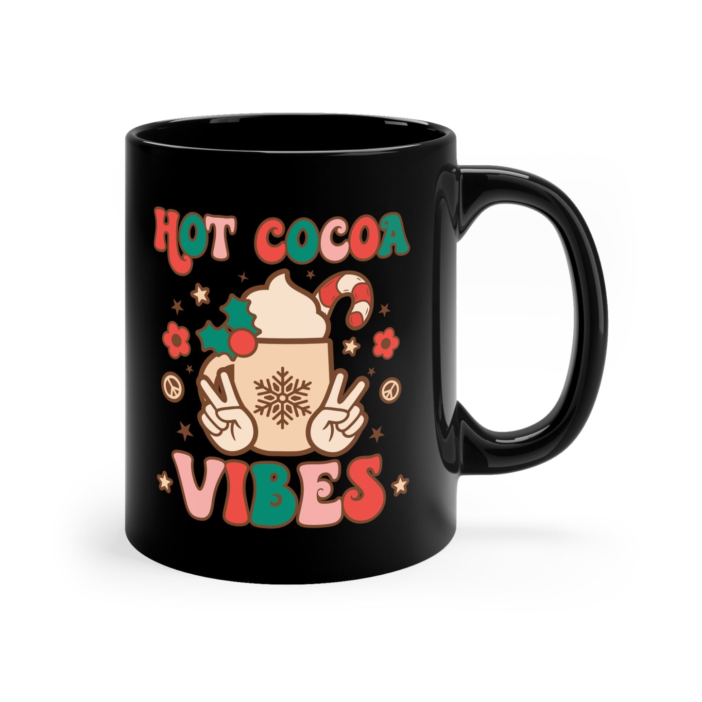 Hot Cocoa Vibes 11oz Black Mug