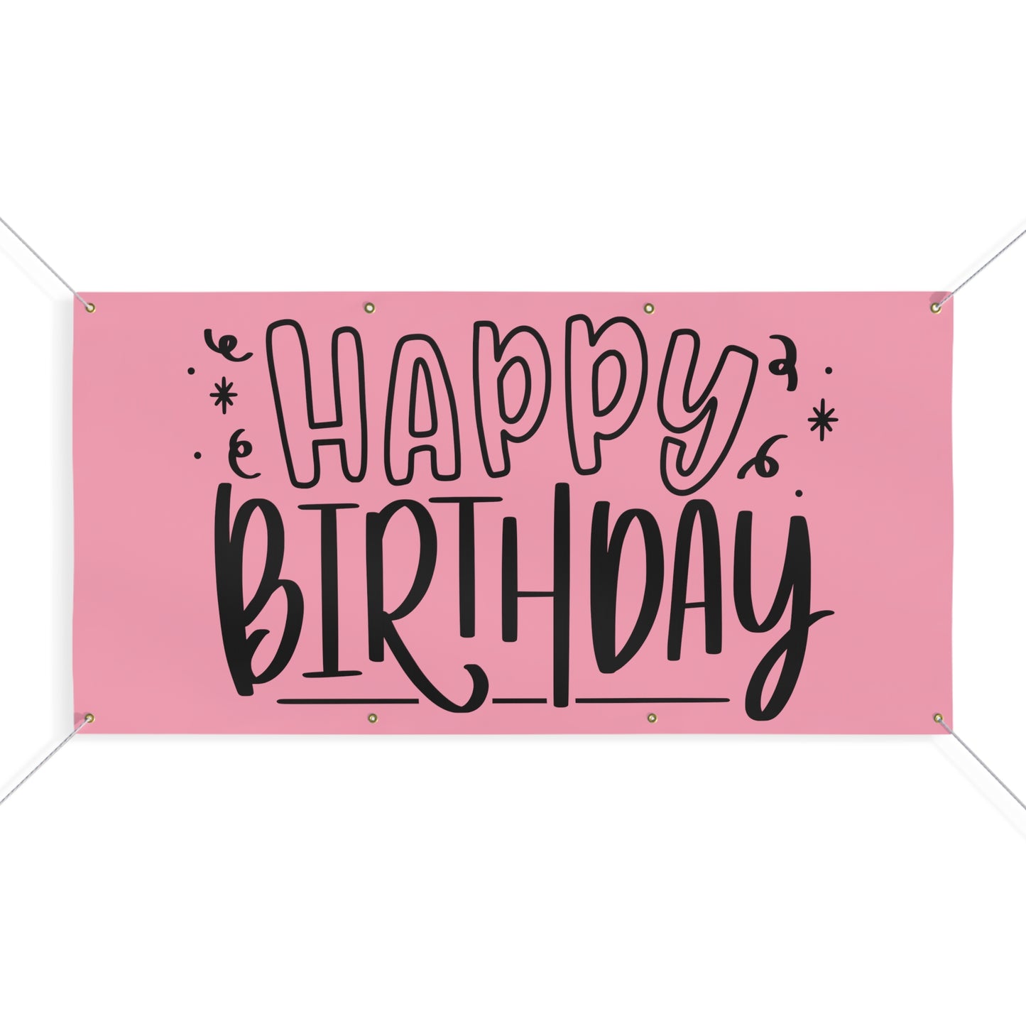 Happy Birthday Matte Banner - Pink