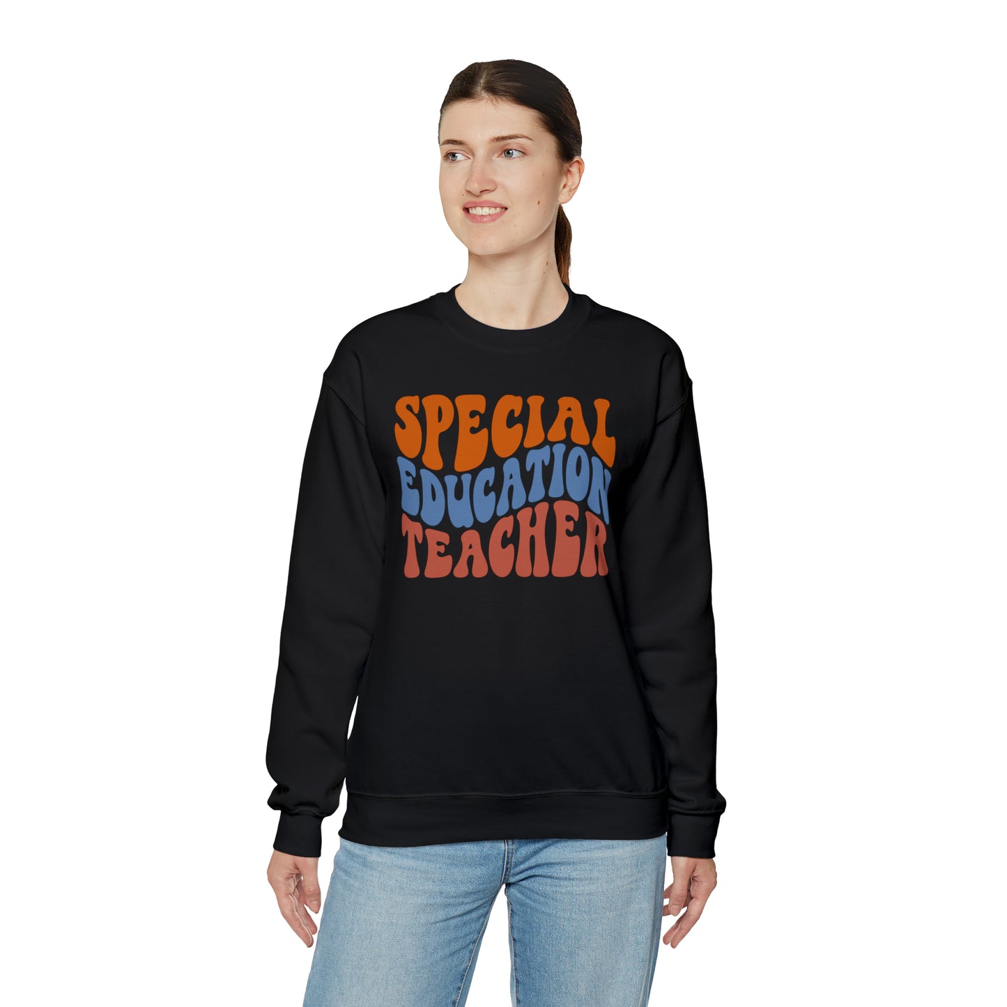 Retro Warm Colored Special Education Teacher Unisex Heavy Blend™ Crewneck Sweatshirt