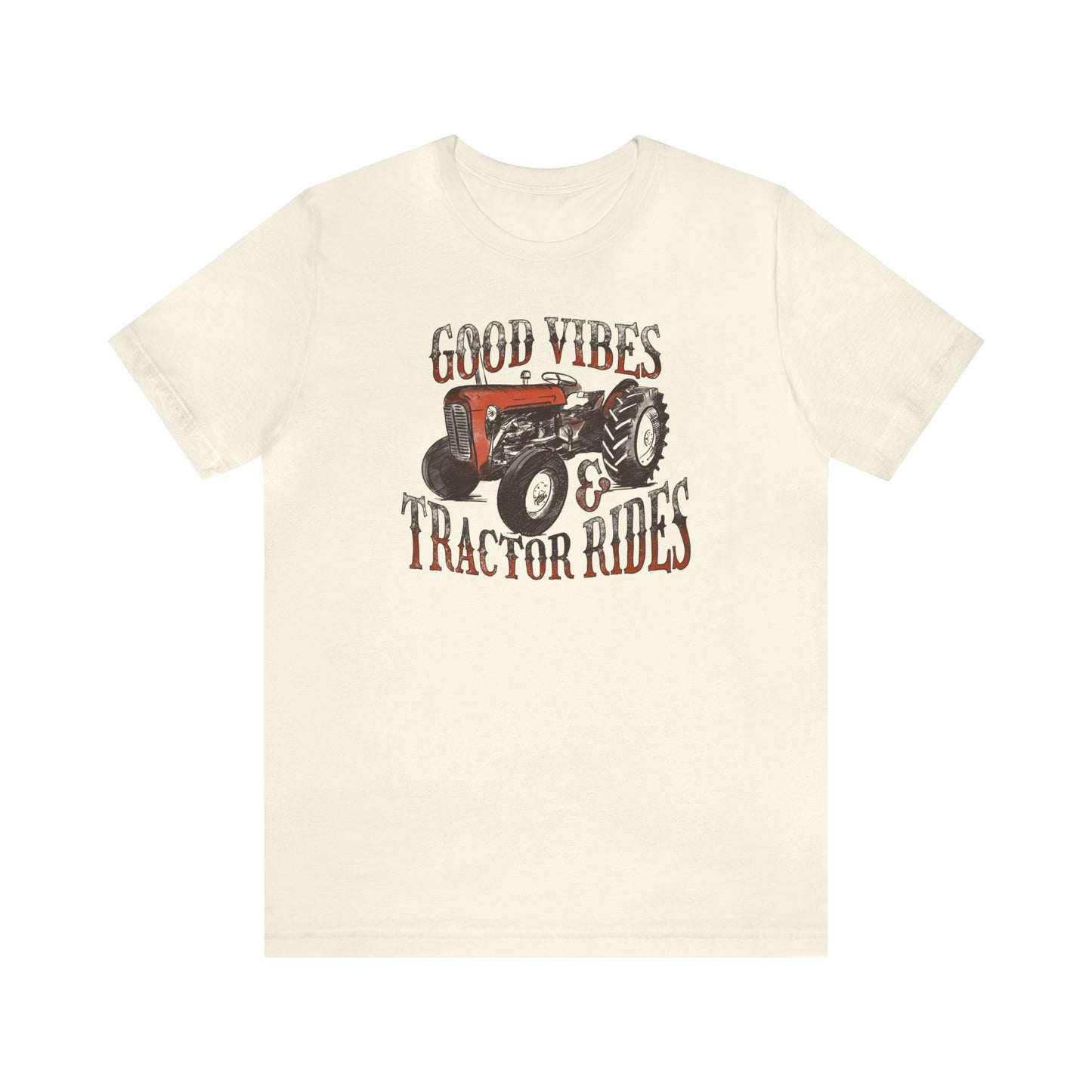 Vintage Good Vibes and Tractors Unisex Jersey Short Sleeve Tee