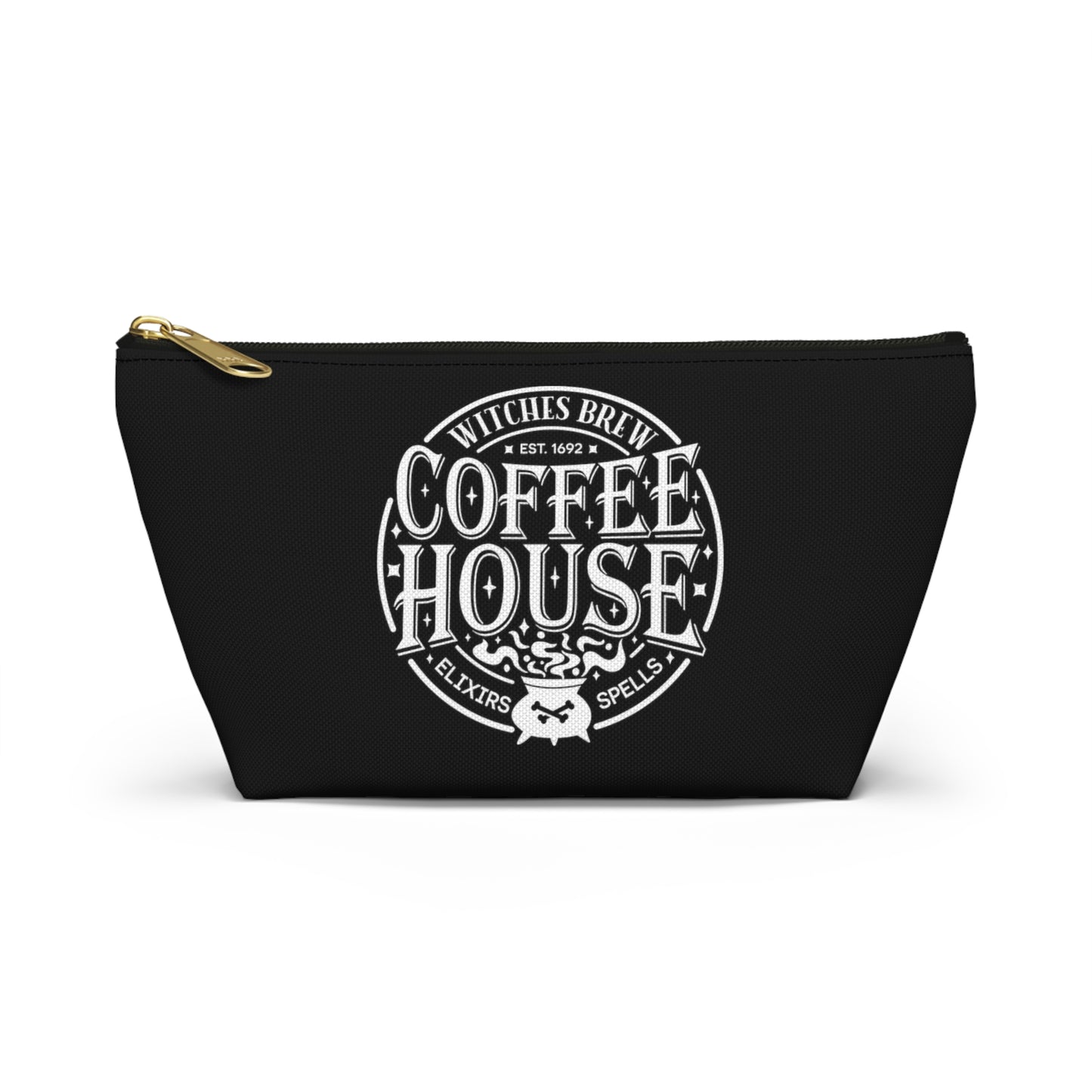 Halloween Witches Brew Coffee House Design Accessory Pouch w T-bottom - Black