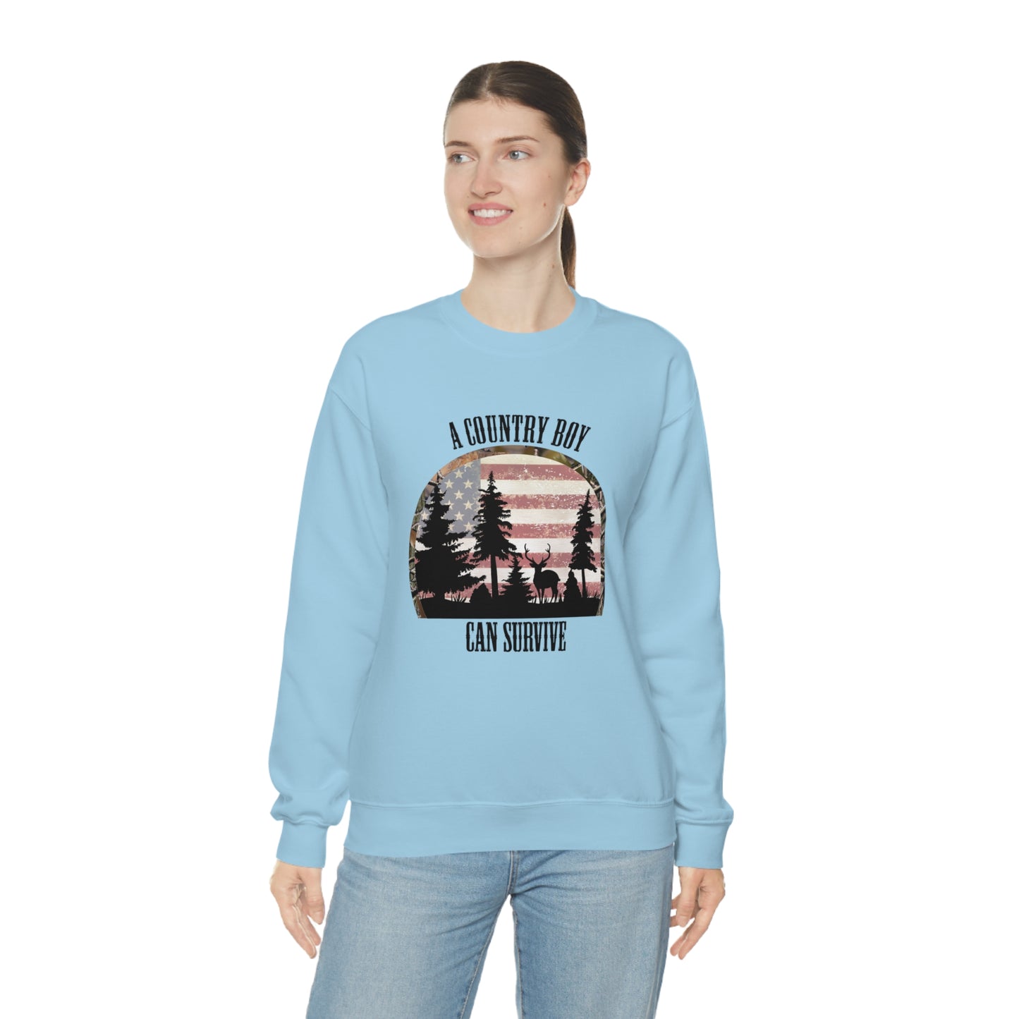 "A Country Boy Can Survive" - Unisex Heavy Blend™ Crewneck Sweatshirt