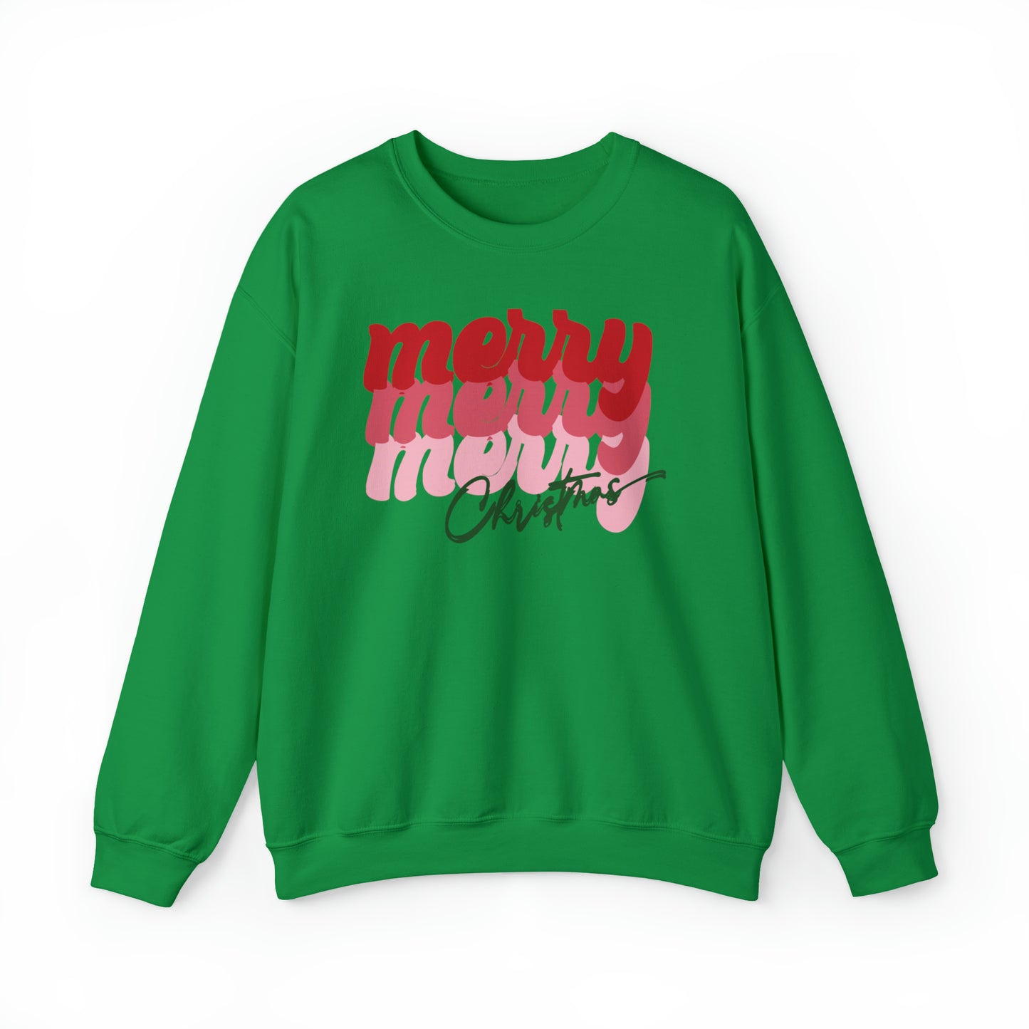 Merry Merry Merry Christmas Unisex Heavy Blend™ Crewneck Sweatshirt