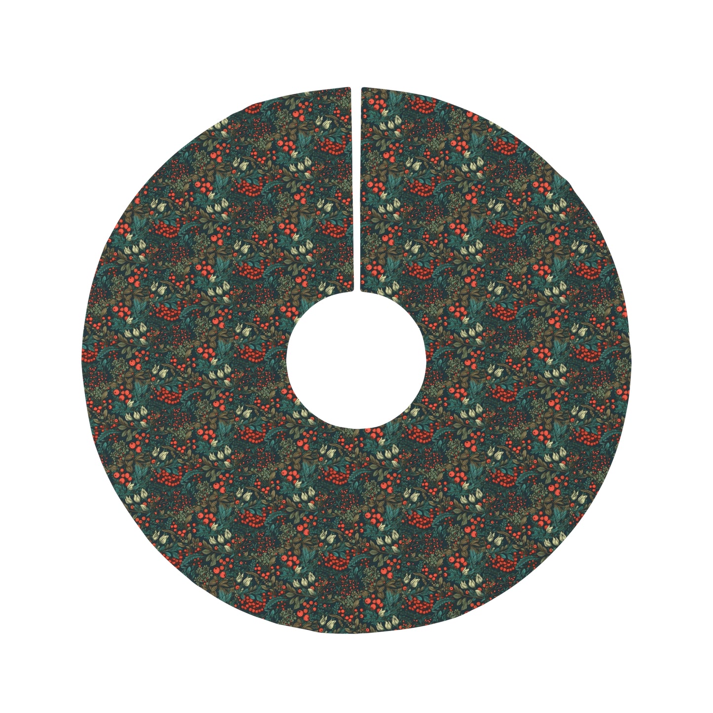 Christmas Berry Botanical Round Tree Skirt