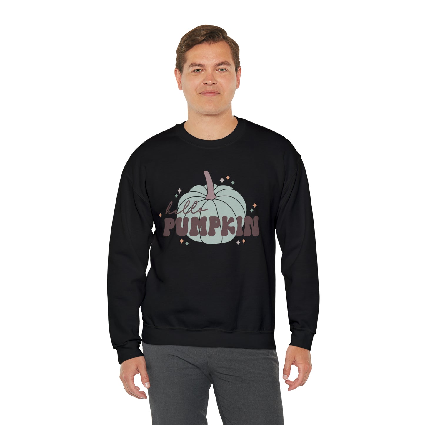 Hello Pumpkin Fall Halloween Unisex Heavy Blend™ Crewneck Sweatshirt