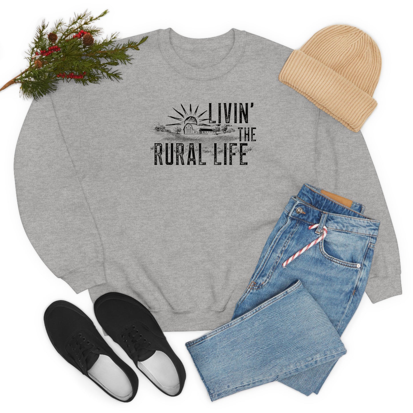 "Livin' the Rural Life" - Unisex Heavy Blend™ Crewneck Sweatshirt