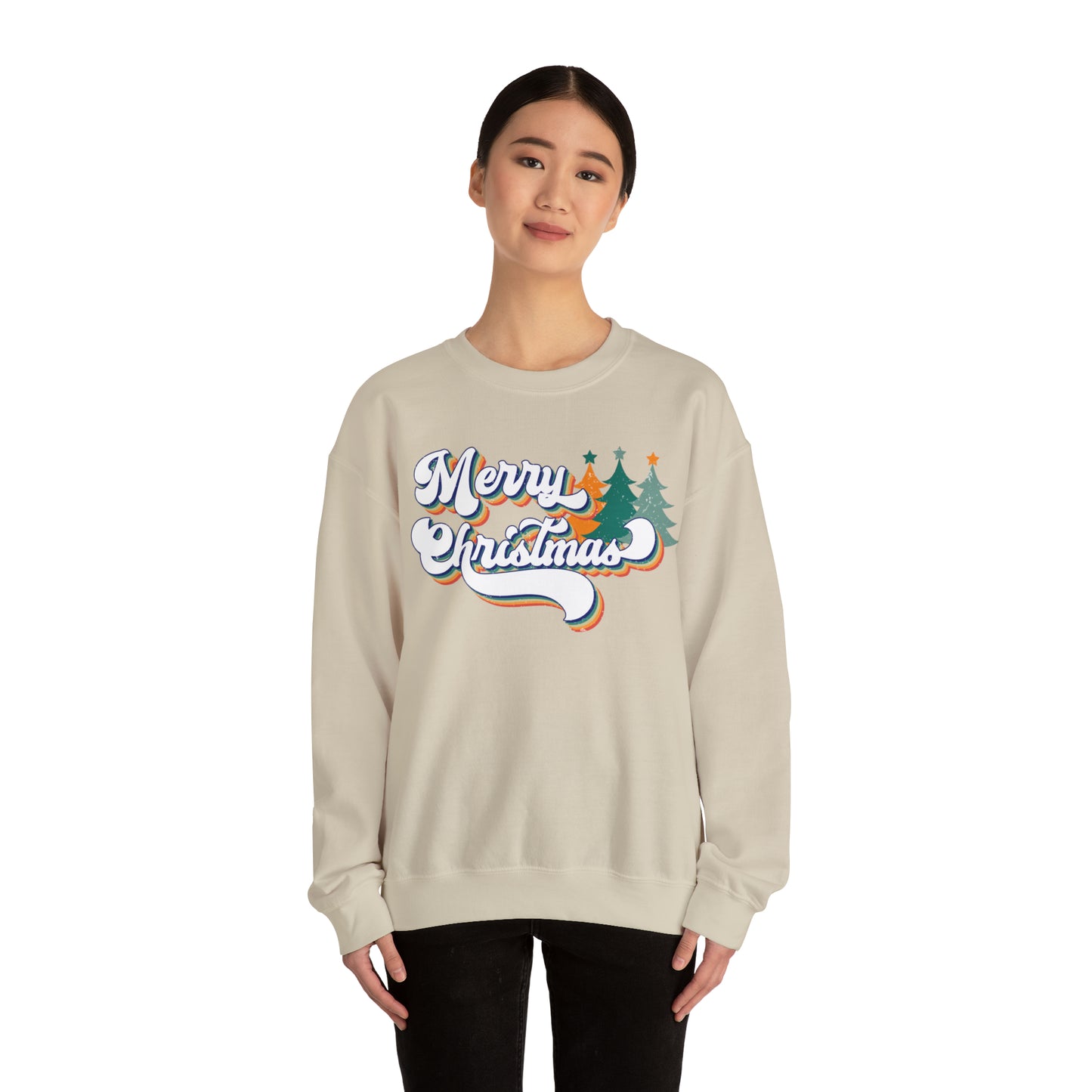 Retro Merry Christmas Heavyweight Crewneck Sweatshirt