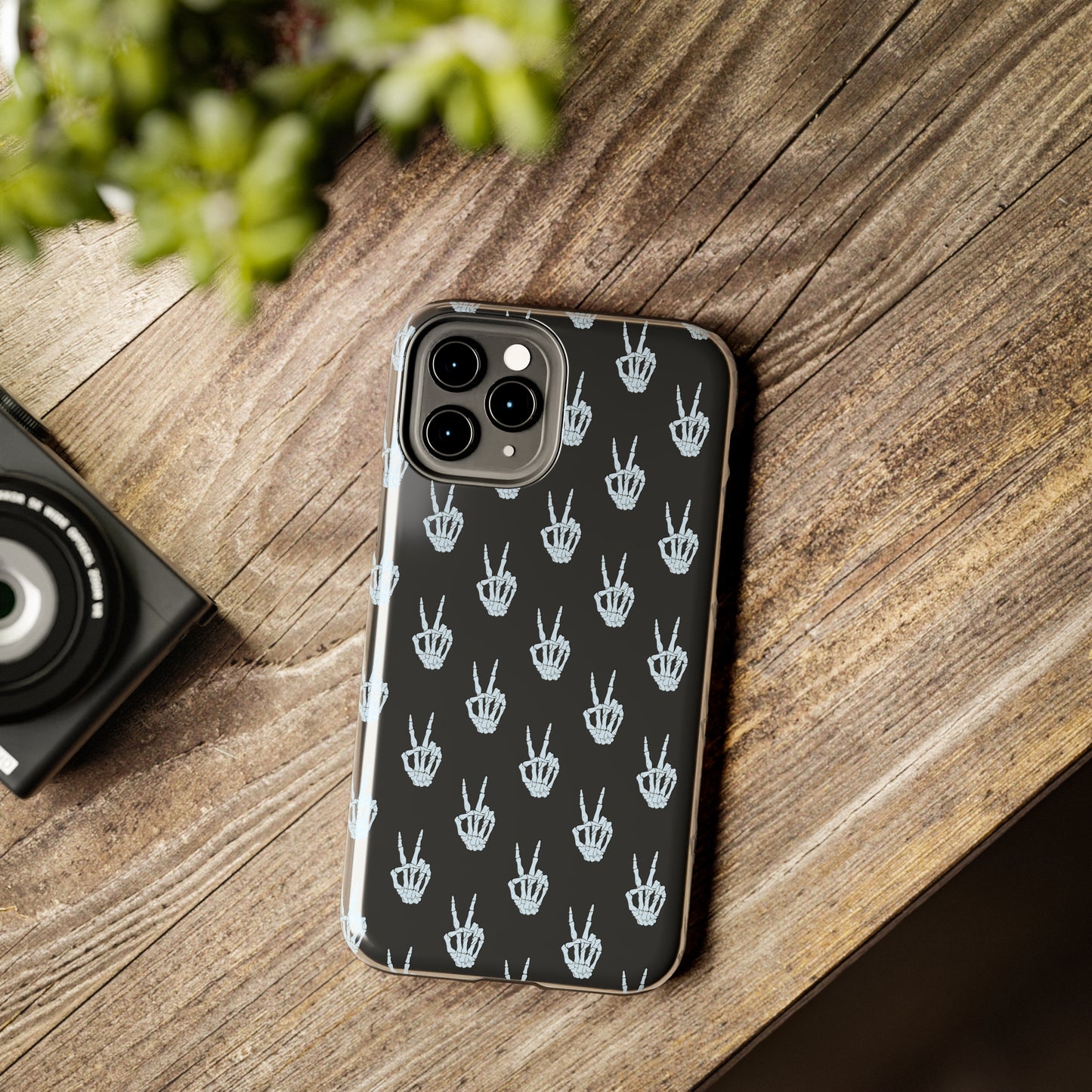 Skeleton Hand Peace Sign Tough Phone Cases