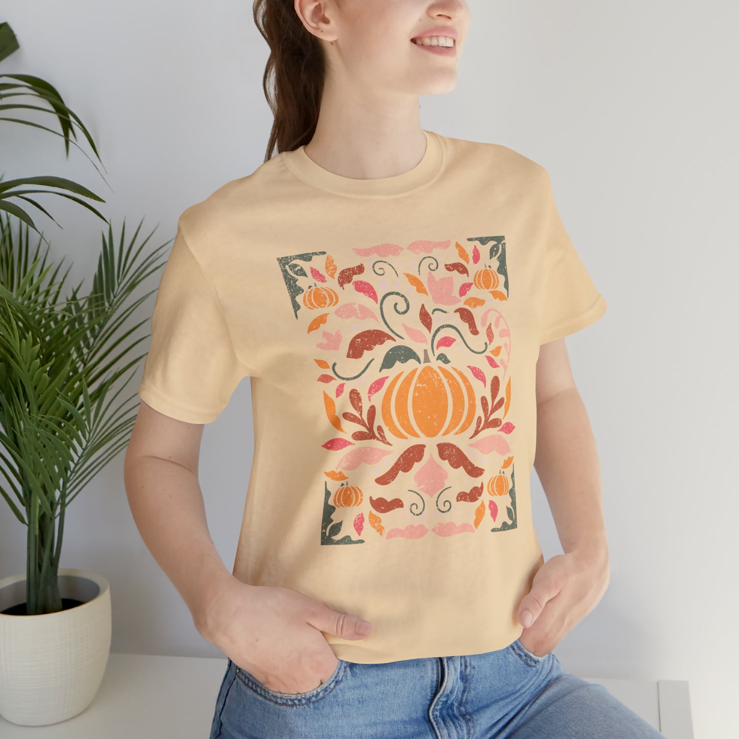 Distressed Boho Fall Floral Mural T-Shirt