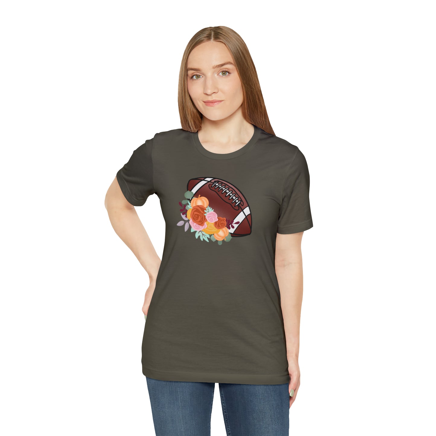 Fall Floral Football  T-Shirt