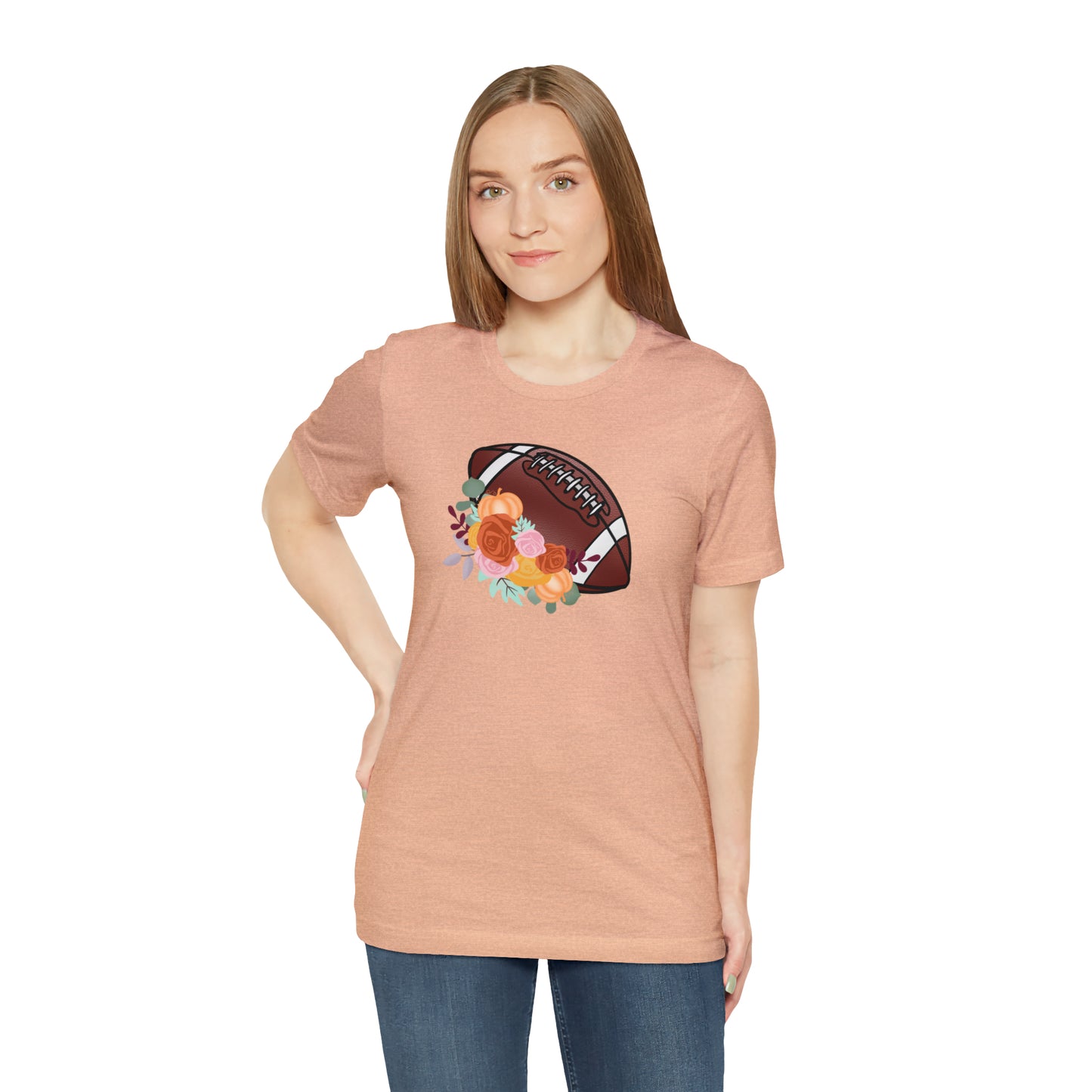 Fall Floral Football  T-Shirt