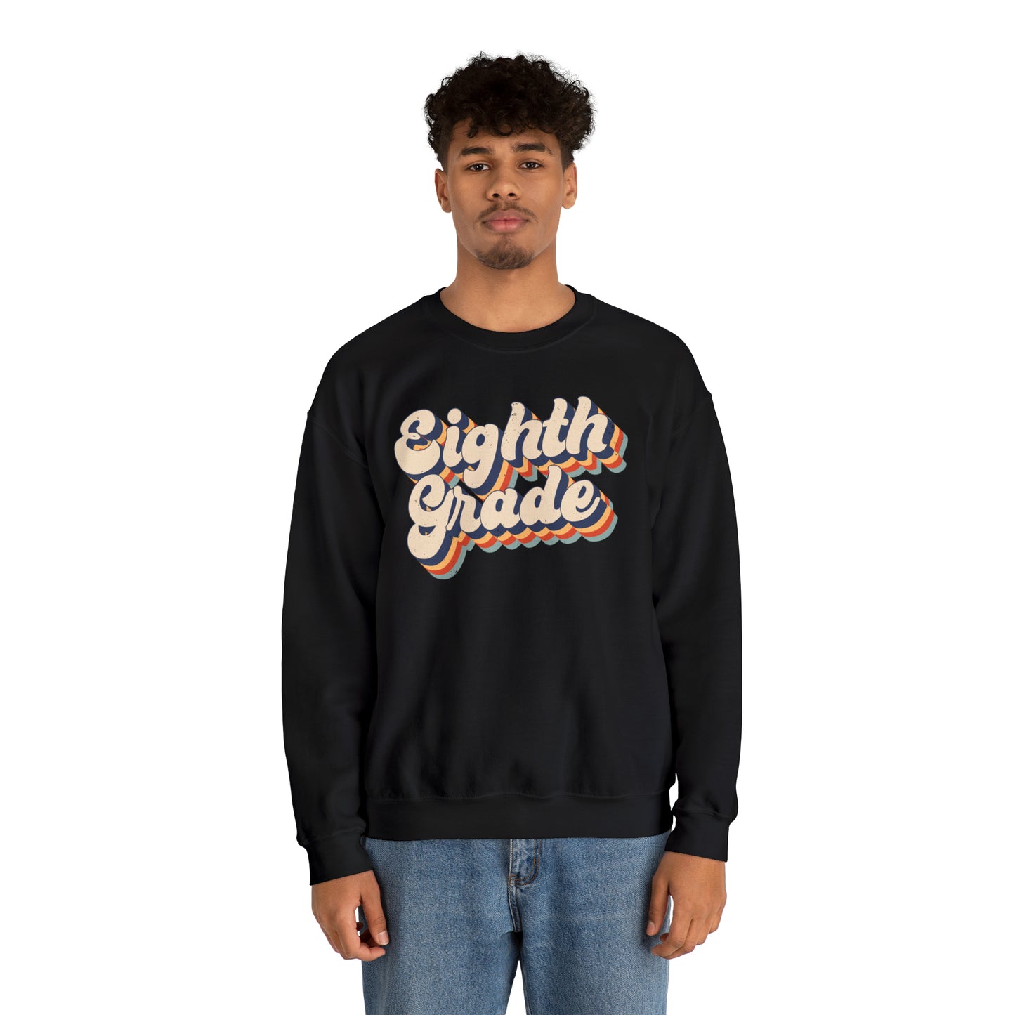 Retro Eighth Grade Unisex Heavy Blend™ Crewneck Sweatshirt