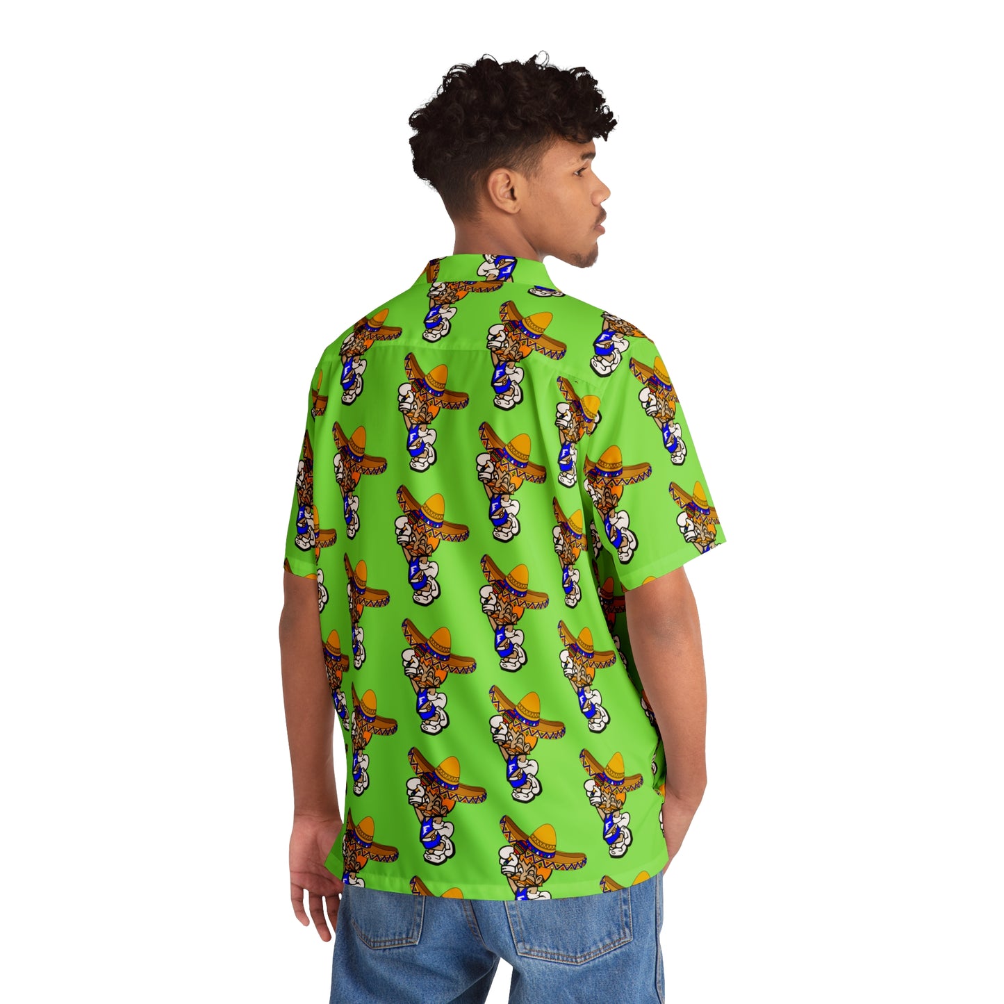 Freeburg Sombrero Midget Men's Hawaiian Shirt - Lime Green