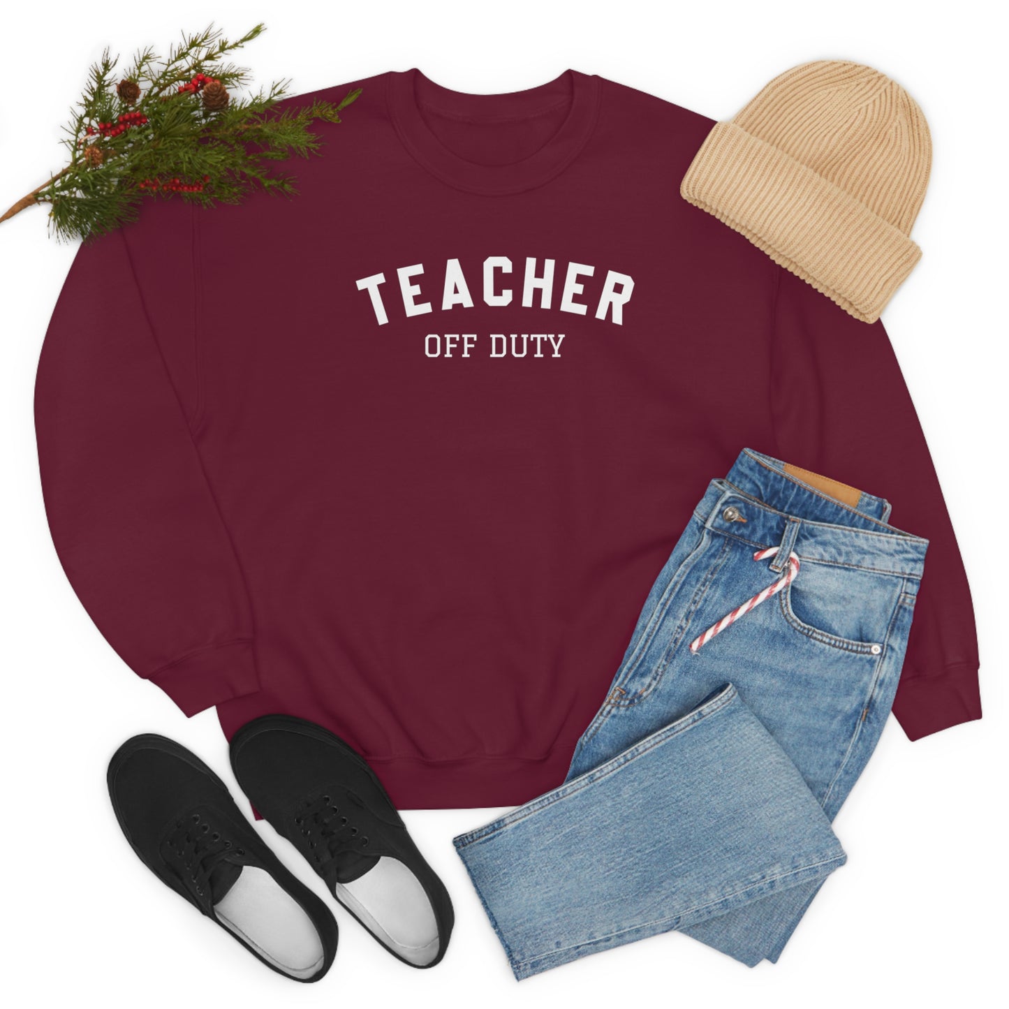 "Teacher Off-Duty" - Unisex Heavy Blend™ Crewneck Sweatshirt