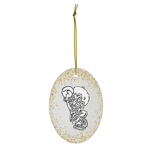 Gold Flake Midget Ceramic Ornament, 1-Pack