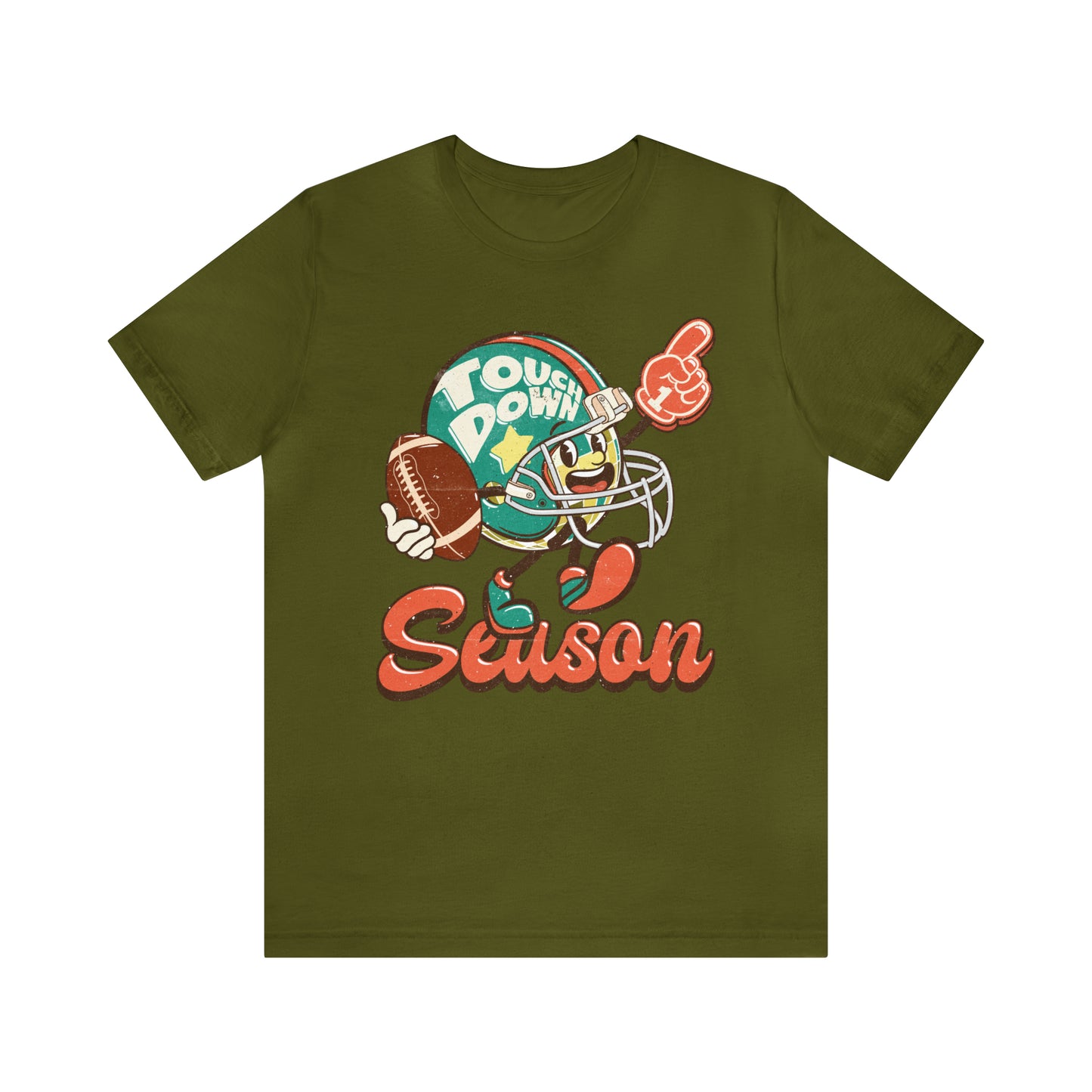 Football Season Football Helmet Character Holding Football T-Shirt