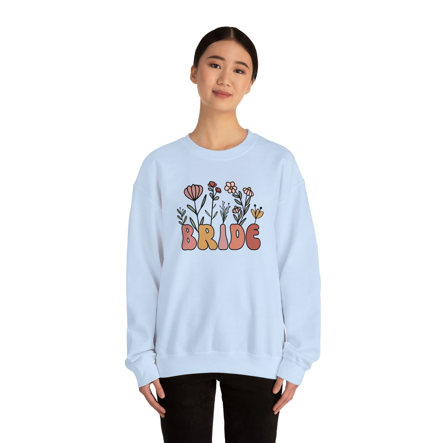 Boho Floral Bride Unisex Heavy Blend™ Crewneck Sweatshirt