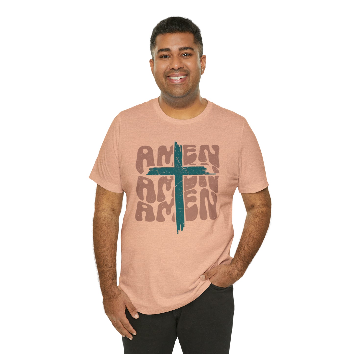 Amen Amen Amen with Cross Boho Color T-Shirt