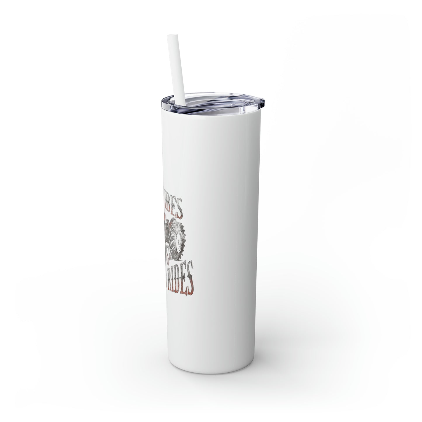 Country Cow Print  Skinny Tumbler with Straw, 20oz