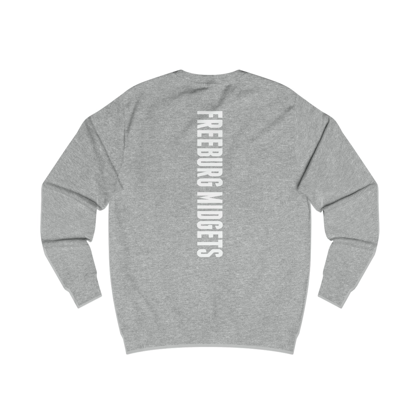 Front and Back Design - Varsity F Vertical Freeburg Midgets Logo Unisex Heavy Blend™ Crewneck Sweatshirt