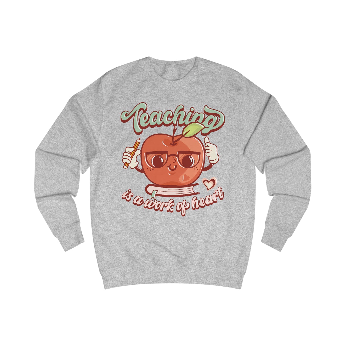 Vintage Teaching is a Work of Heart Unisex Heavy Blend™ Crewneck Sweatshirts