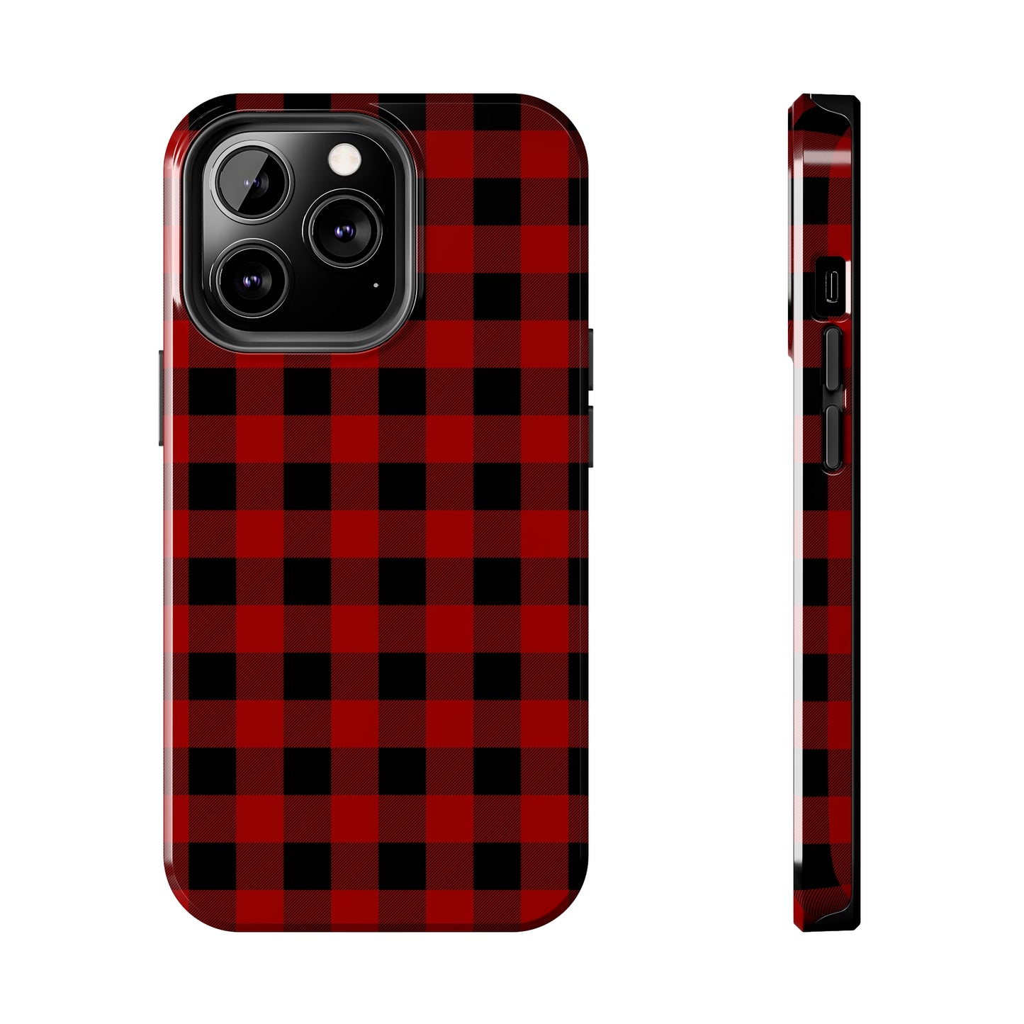 Red and Black Plaid Tough Phone Cases