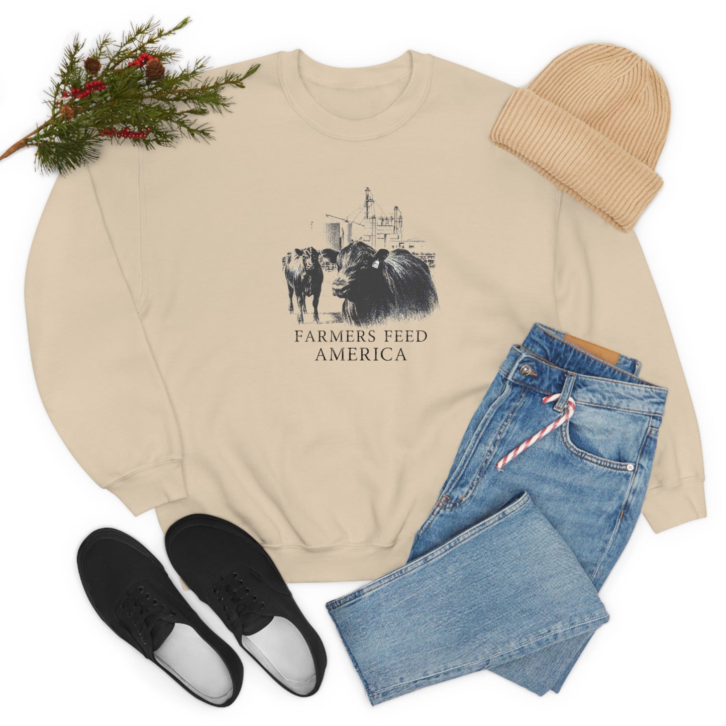 "Farmers Feed America" - Unisex Heavy Blend™ Crewneck Sweatshirt