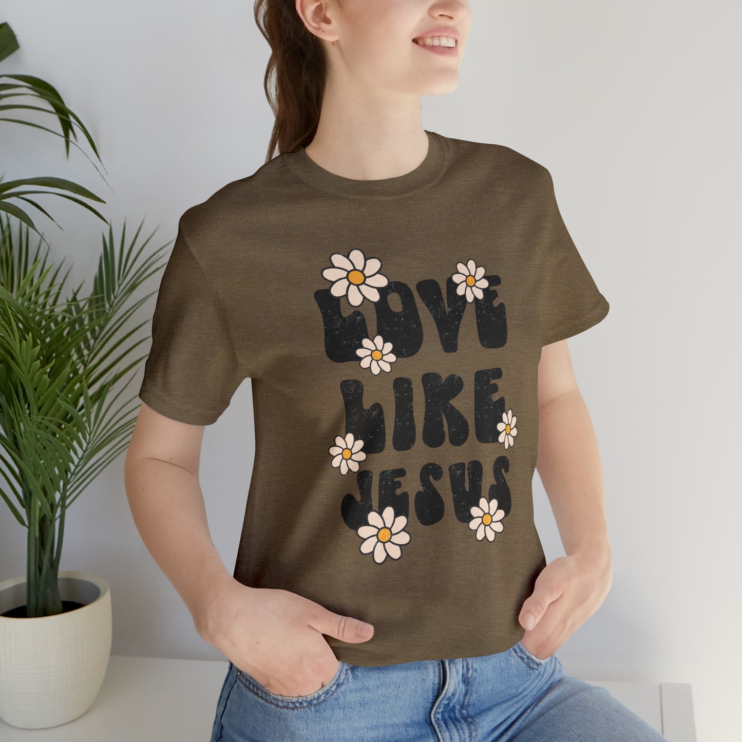 Distressed Daisy Love Like Jesus T-Shirt