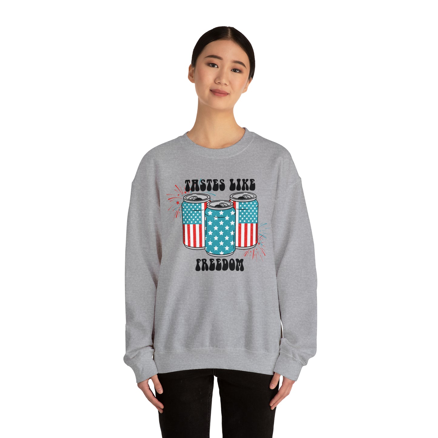 USA America Tastes Like Freedom Party Can Heavy Blend™ Crewneck Sweatshirt